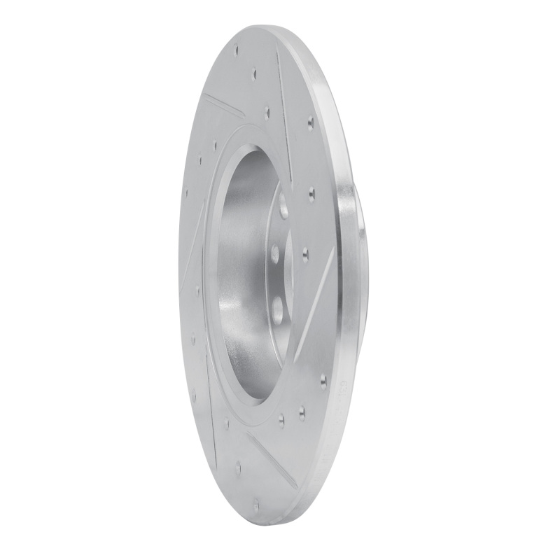 Alfa Romeo Tonale Brake Rotor (1) - Rear Left - R1 Concepts - Drilled & Slotted - Silver - `15-`25